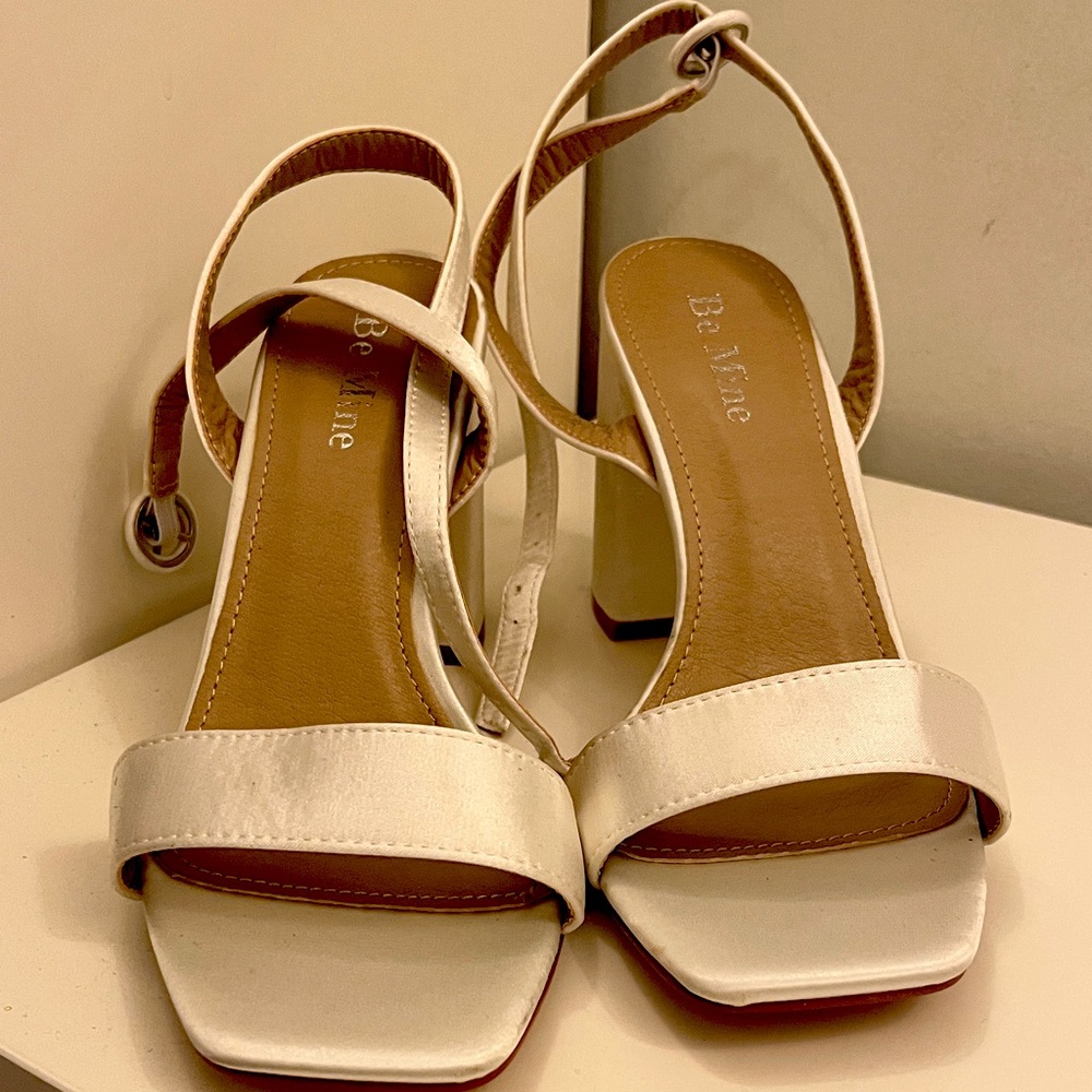 Women White Straps Heels